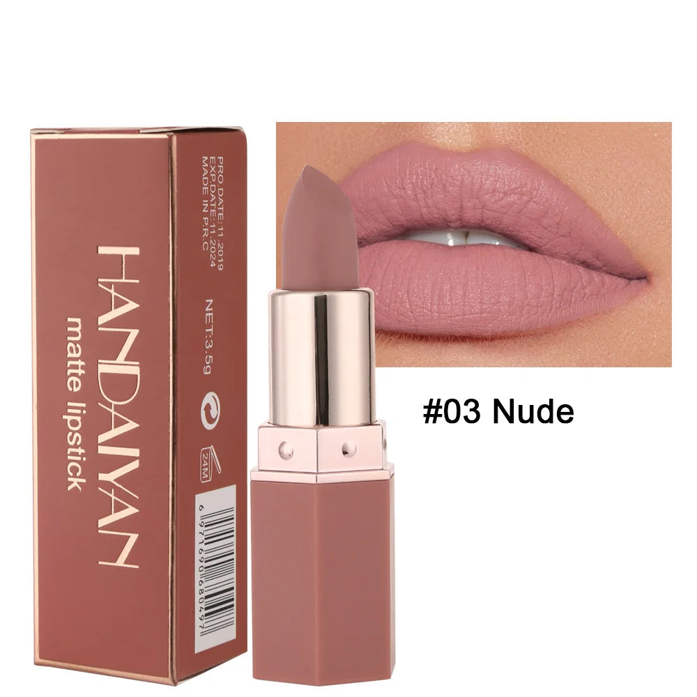 Waterproof Nude Matte Lipsticks Long Lasting Lip Stick Not Fading Sexy Red Pink Velvet Lipsticks Makeup Cosmetic Batom 6 Colors