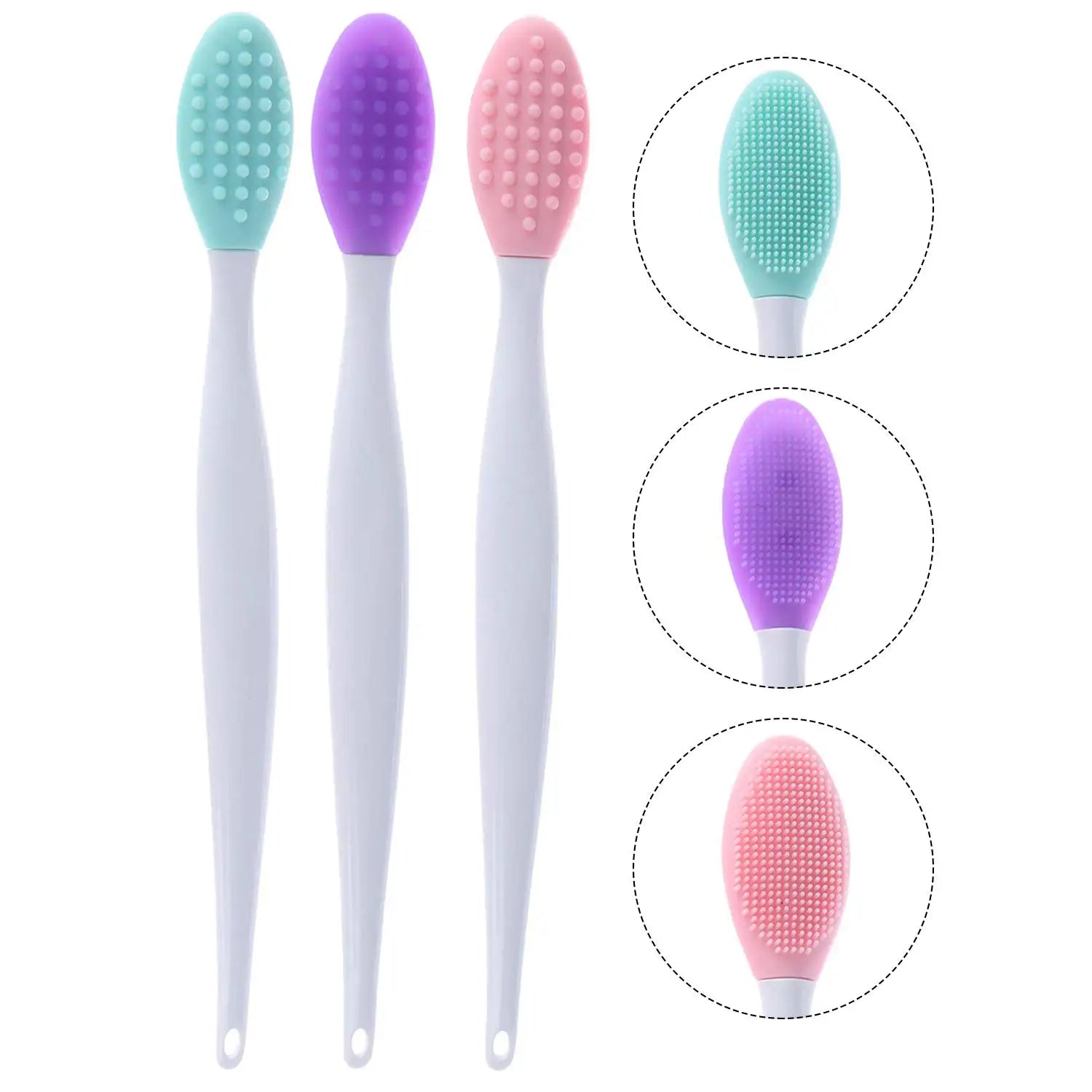 30pcs Silicone Lip Scrub Brush Soft Double-sided Exfoliating Lip Brush Cleaning Face Nose Lip Beauty Tool for Men and Women