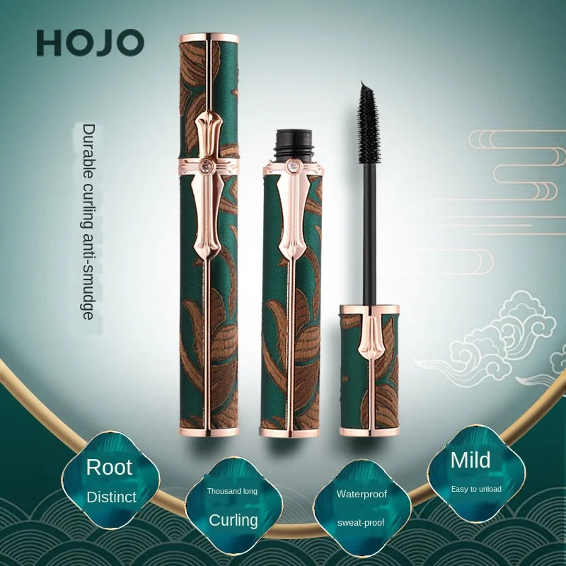 Hojo Curling Mascara Waterproof Antiperspirant Not Blooming Long Curling Makeup Sense of Natural Fiber Mascara Female Cosmetic