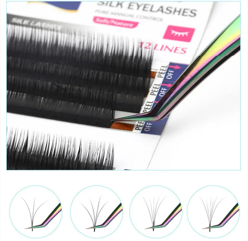 4PCS Lash Tweezers Set False Eyelash Extension Clip Pliers Eyebrow Tweezers For Hair Nail Art Soldering Lash Tongs Makeup Tools