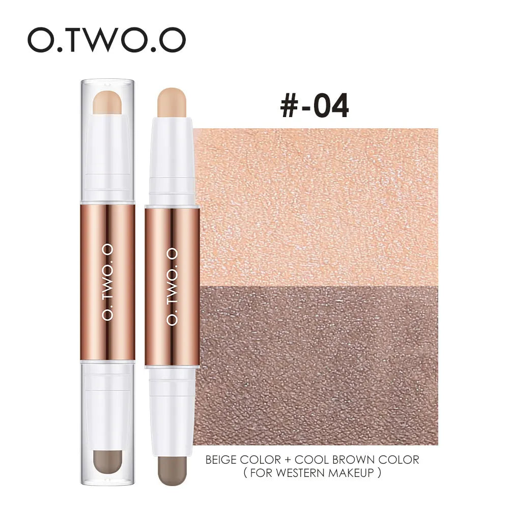 O.TWO.O Contour Stick Highlighting&Bronzer Face Brightening Double Head Contour Pen Waterproof Contouring Makeup Cosmetics