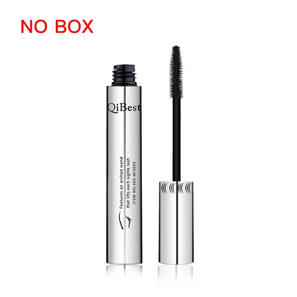 QIBEST Waterproof Mascara Black Eye Makeup Rimmel 4D Eyelash Cosmetics Curling Thick Mascara Eyelashes Silk Fiber Volume Mascara