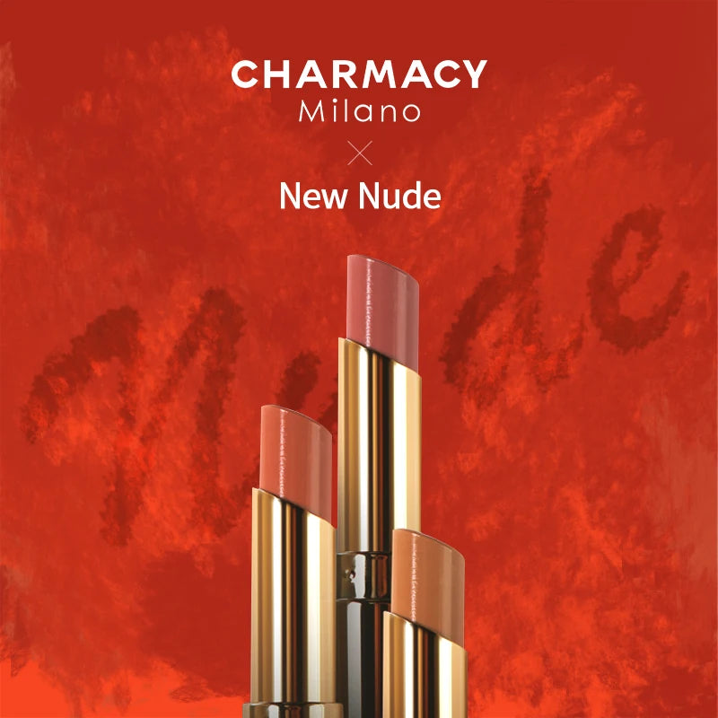 CHARMACY Nude Moist Luxury Lipstick 8 Natural Colors  Easy to Wear Lip Stick Red Shimmer Lipsticks Women Beauty Cosmetic