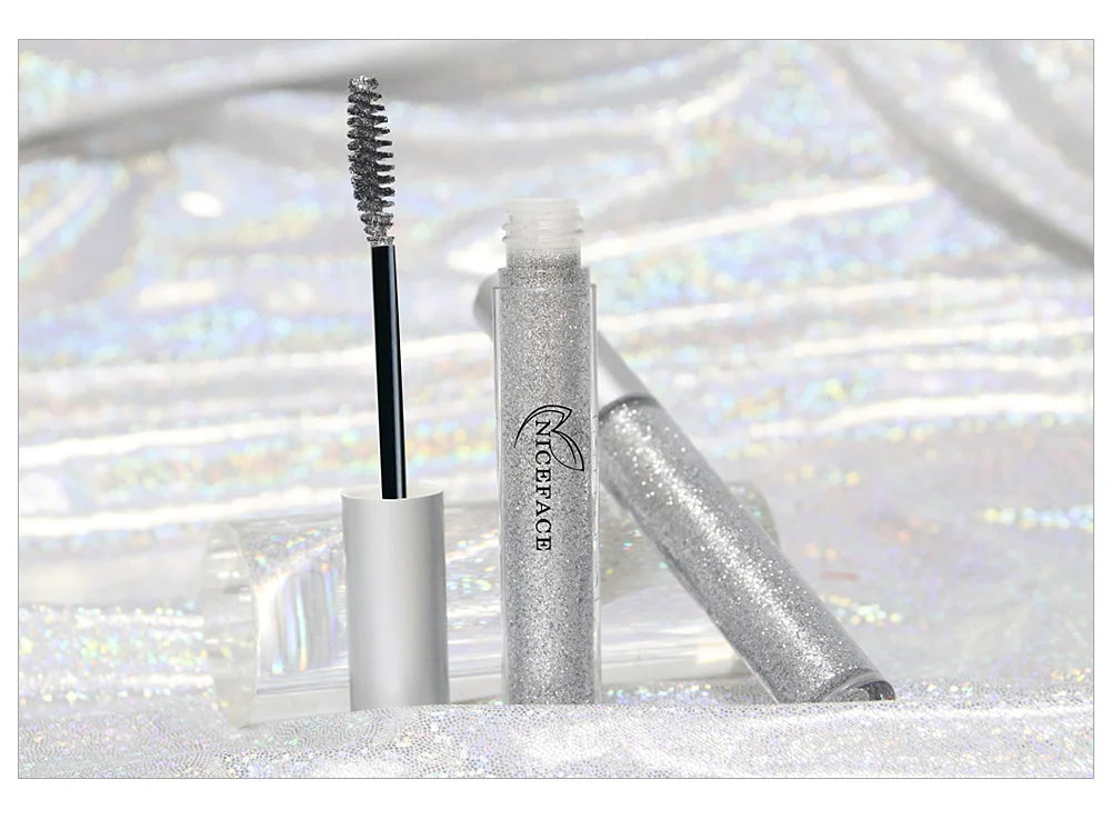 Diamond Glitter Mascara Fast Dry Eyelashes Curling Extension Makeup Waterproof Long-lasting Lengthens Eye Lash Black 4D Mascara