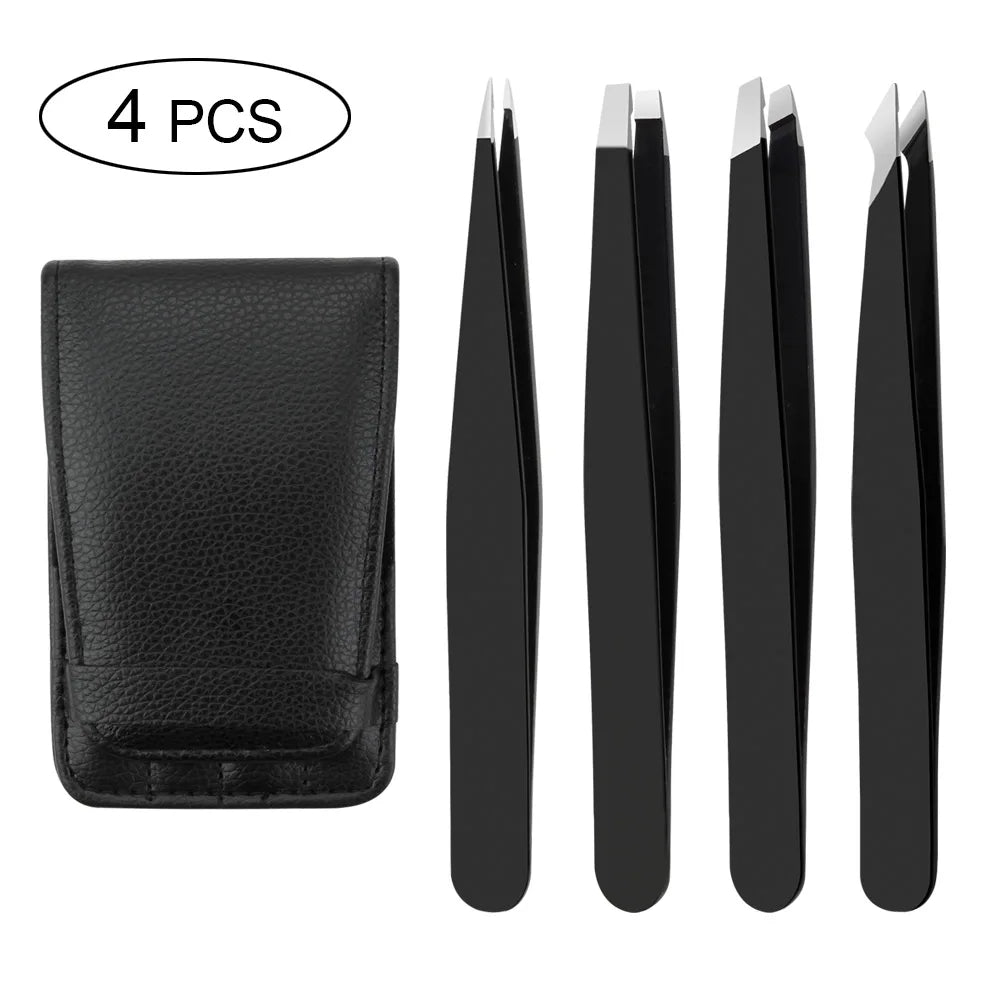 4/5Pcs Extension Tweezers Set Stainless Professional Eye Lashes Extension Tweezers Eyebrow Tongs Clip Scissors Cosmetic Tools