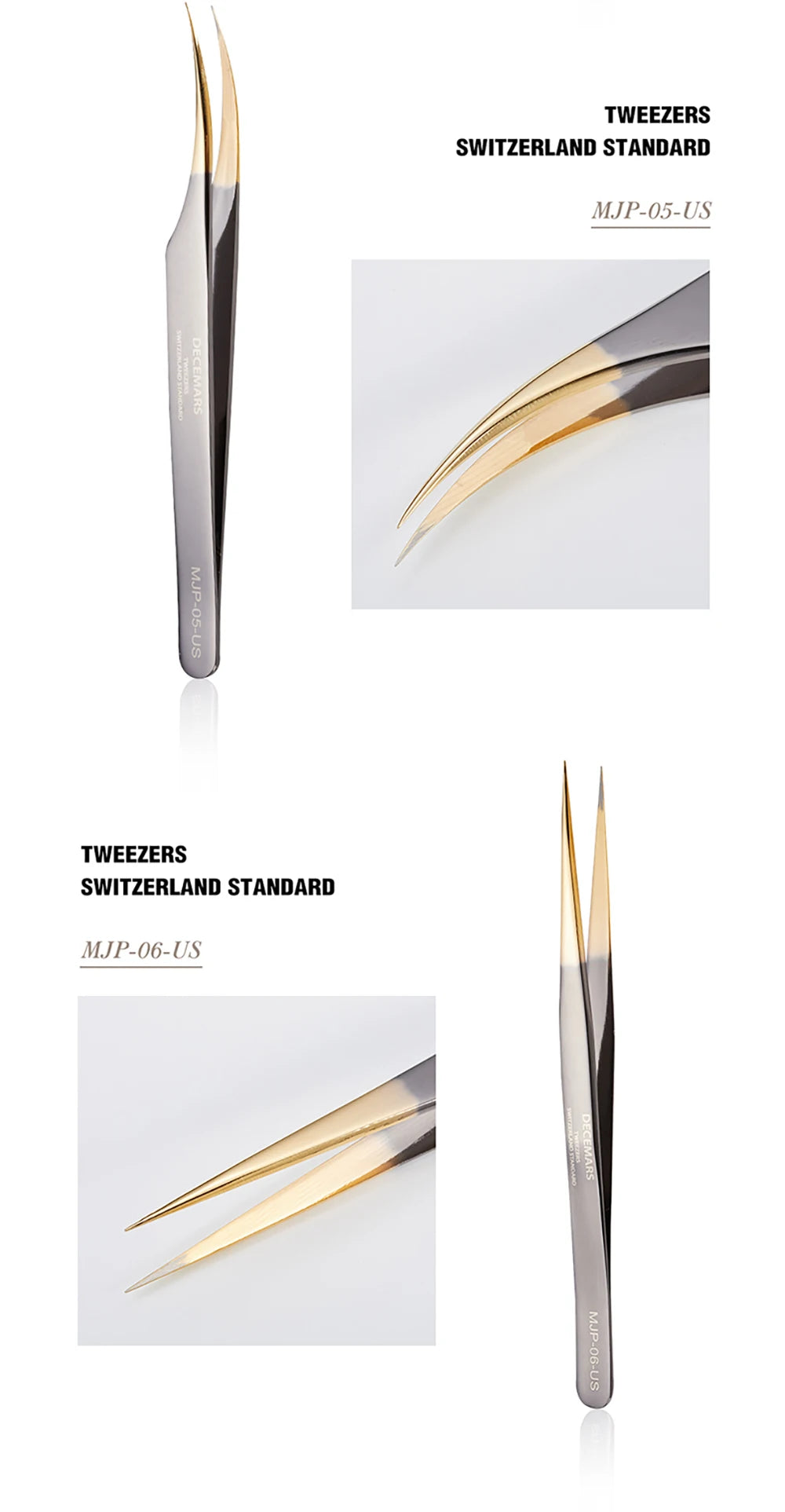 DeceMars Eyelash Extensions Tweezers For Lash Artists