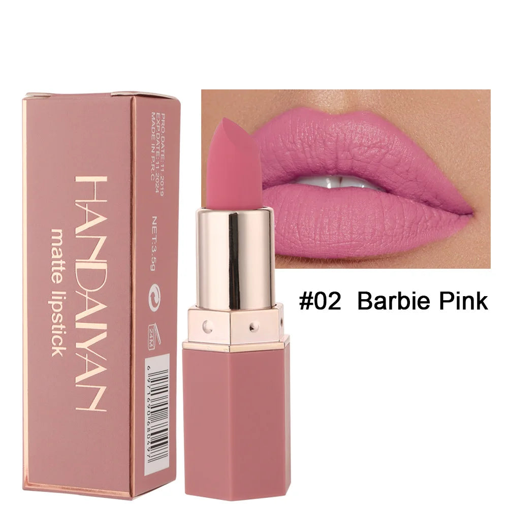 Waterproof Nude Matte Lipsticks Long Lasting Lip Stick Not Fading Sexy Red Pink Velvet Lipsticks Makeup Cosmetic Batom 6 Colors