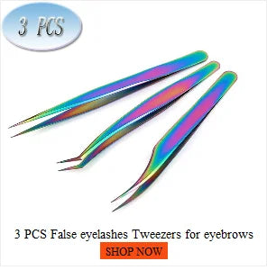 4PCS Lash Tweezers Set False Eyelash Extension Clip Pliers Eyebrow Tweezers For Hair Nail Art Soldering Lash Tongs Makeup Tools