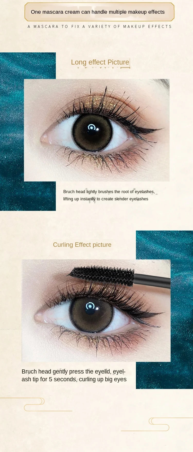 Hojo Curling Mascara Waterproof Antiperspirant Not Blooming Long Curling Makeup Sense of Natural Fiber Mascara Female Cosmetic