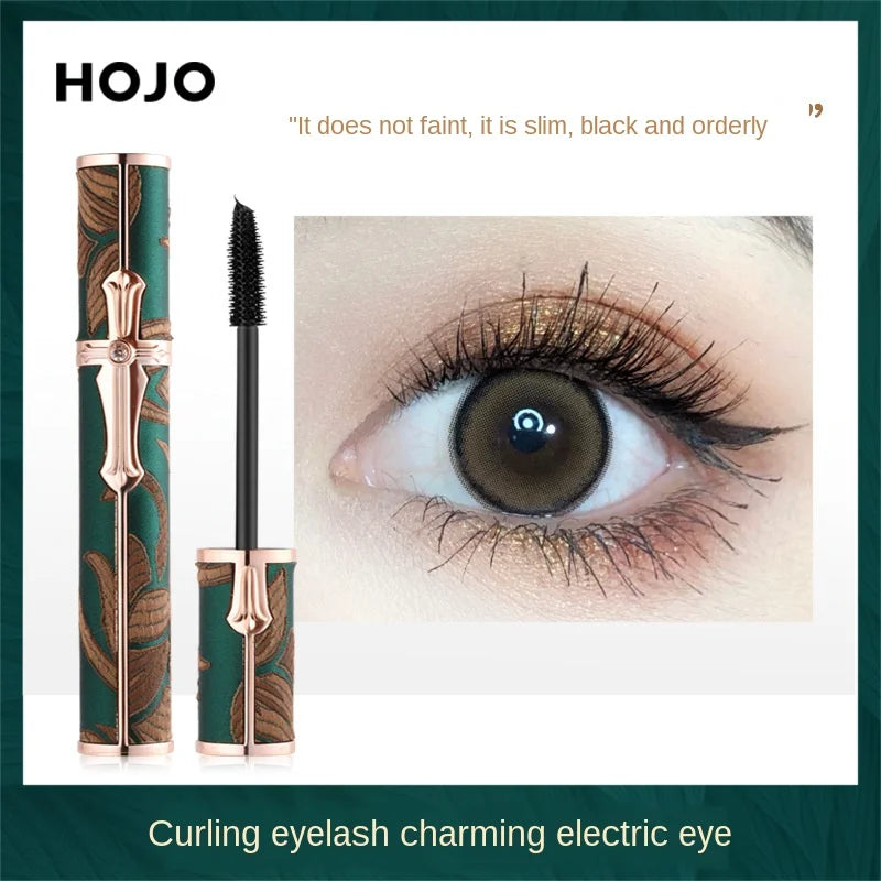 Hojo Curling Mascara Waterproof Antiperspirant Not Blooming Long Curling Makeup Sense of Natural Fiber Mascara Female Cosmetic