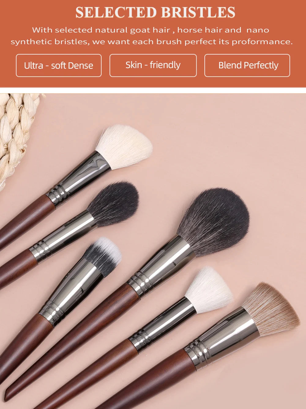 OVW Makeup Brushes Set Beauty Puff Sponge Egg Powder Kabuki Blush Concealer Eye Shadow Makeup Brush Kit