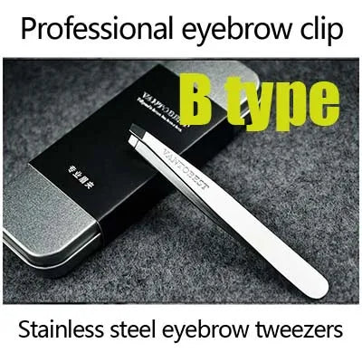 Professional stainless steel eyebrow pliers oblique eyebrow clip facial beauty makeup appliances