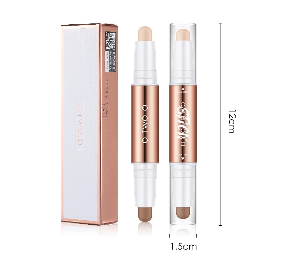 O.TWO.O Contour Stick Highlighting&Bronzer Face Brightening Double Head Contour Pen Waterproof Contouring Makeup Cosmetics