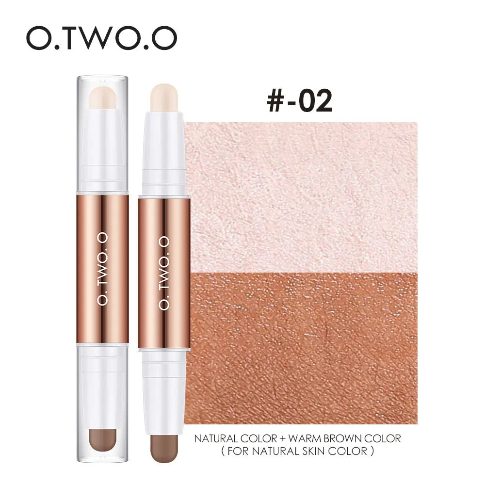 O.TWO.O Contour Stick Highlighting&Bronzer Face Brightening Double Head Contour Pen Waterproof Contouring Makeup Cosmetics