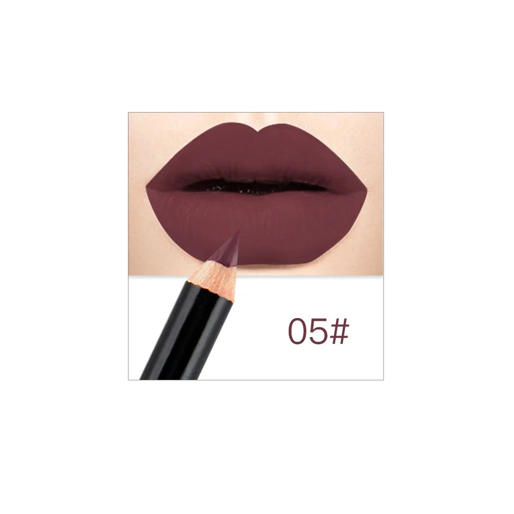 NICEFACE 12 Colors Matte Lip Pencils Nude Lipliner Pencil Waterproof Lipstick Pen Lip Liner Long Lasting Lips Makeup Cosmetics