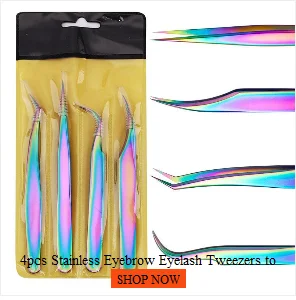 4PCS Lash Tweezers Set False Eyelash Extension Clip Pliers Eyebrow Tweezers For Hair Nail Art Soldering Lash Tongs Makeup Tools