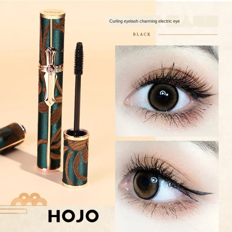 Hojo Curling Mascara Waterproof Antiperspirant Not Blooming Long Curling Makeup Sense of Natural Fiber Mascara Female Cosmetic