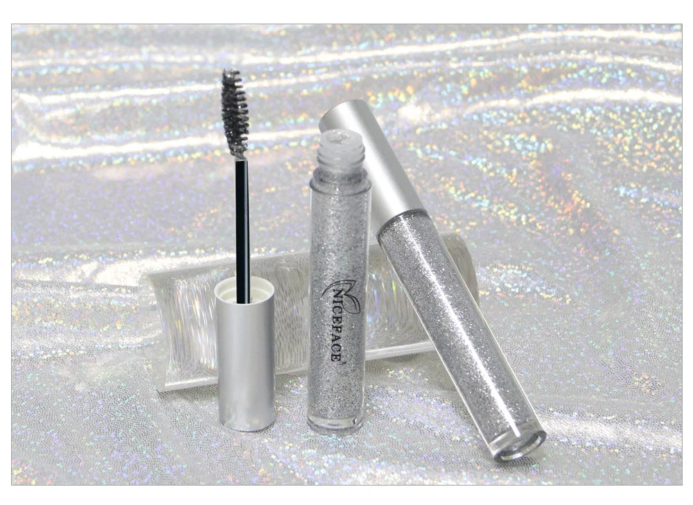 Diamond Glitter Mascara Fast Dry Eyelashes Curling Extension Makeup Waterproof Long-lasting Lengthens Eye Lash Black 4D Mascara