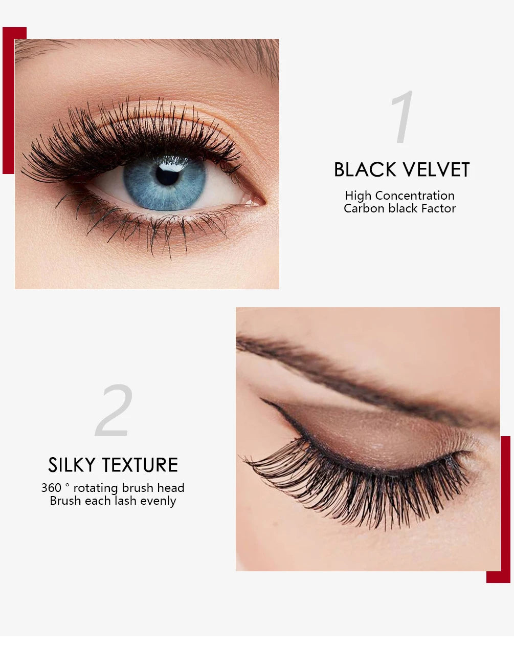 QIBEST Waterproof Mascara Black Eye Makeup Rimmel 4D Eyelash Cosmetics Curling Thick Mascara Eyelashes Silk Fiber Volume Mascara