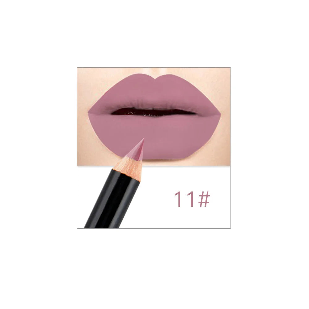 NICEFACE 12 Colors Matte Lip Pencils Nude Lipliner Pencil Waterproof Lipstick Pen Lip Liner Long Lasting Lips Makeup Cosmetics