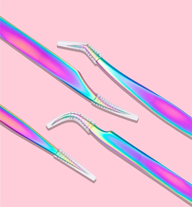 4PCS Lash Tweezers Set False Eyelash Extension Clip Pliers Eyebrow Tweezers For Hair Nail Art Soldering Lash Tongs Makeup Tools