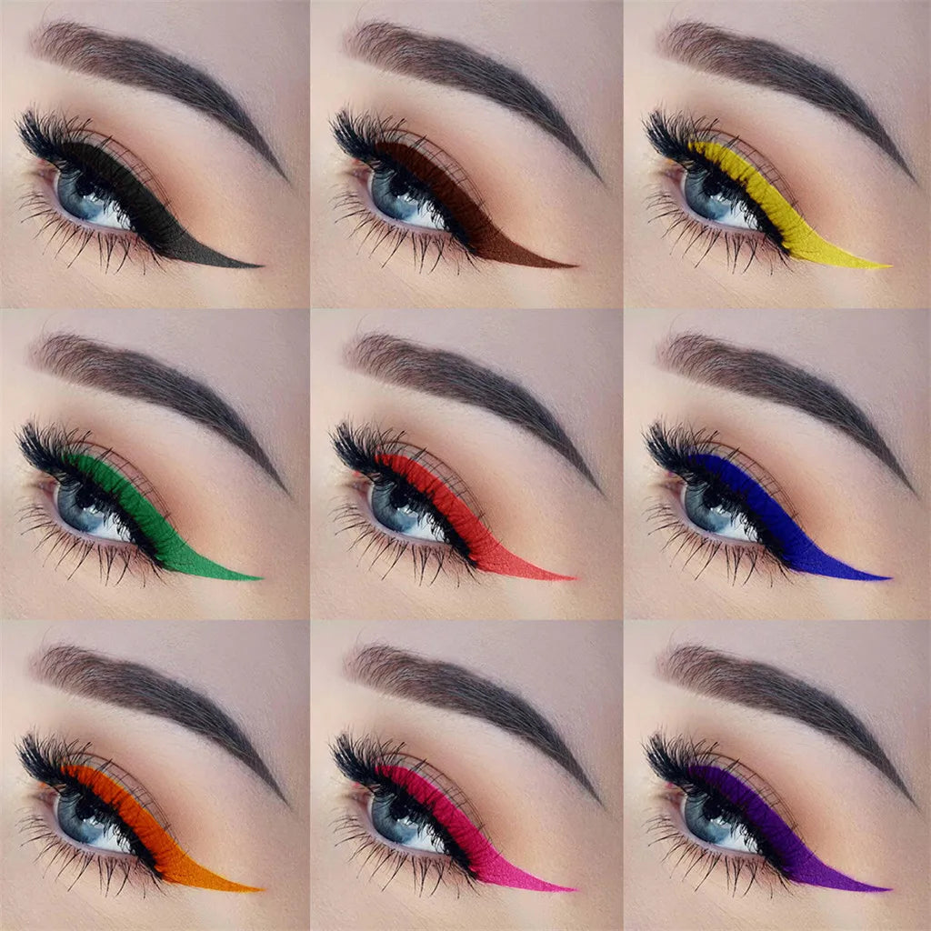 Makeup 12 Color Eyeliner Liquid Waterproof Easy To Wear Make Up Matte Eye Liner Blue Red Green White Gold Brown Eyleliner