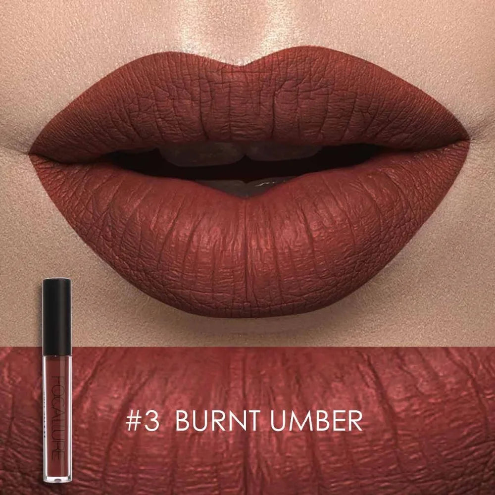 FOCALLURE Waterproof Liquid Lipstick Batom Red Velvet Lip Tint Brown Nude Matte Colourful Lipstick Makeup Cosmetics Maquiagem