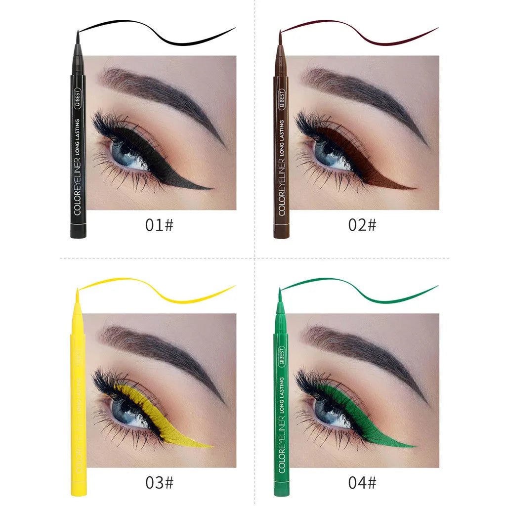 Makeup 12 Color Eyeliner Liquid Waterproof Easy To Wear Make Up Matte Eye Liner Blue Red Green White Gold Brown Eyleliner