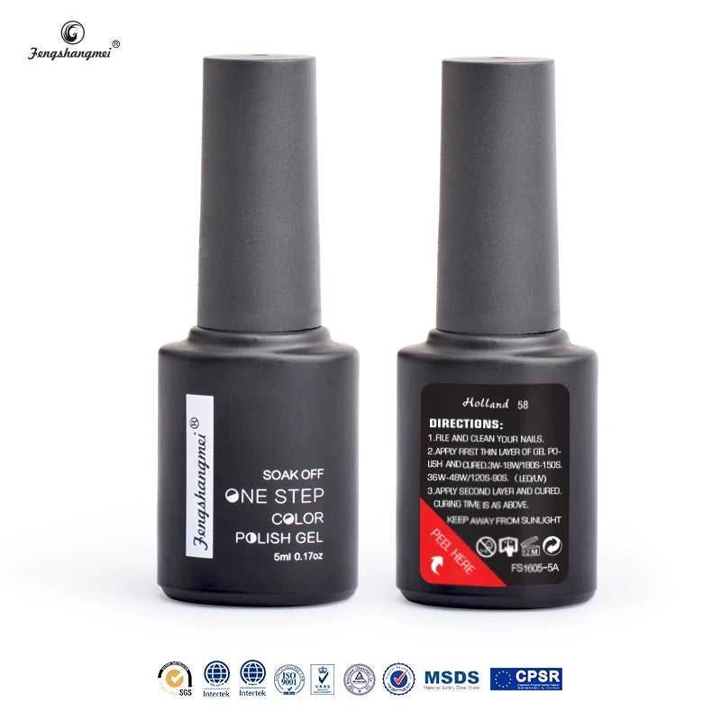 fengshangmei One Step Gel Polish Nail Art Design Gelpolish For Nails Easy Colored Gellak 3 in 1 UV Gel Polish Varnish