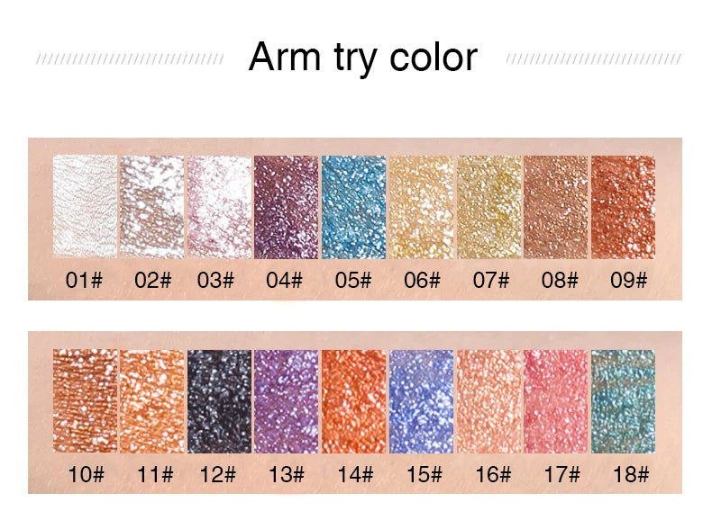 Pink Liquid Glitter Eyeshadow Metallic Pigment Eyes Makeup 18 Colors Shimmer Eye Shadow Liquid Waterproof Maquiagem Yeux Sombra