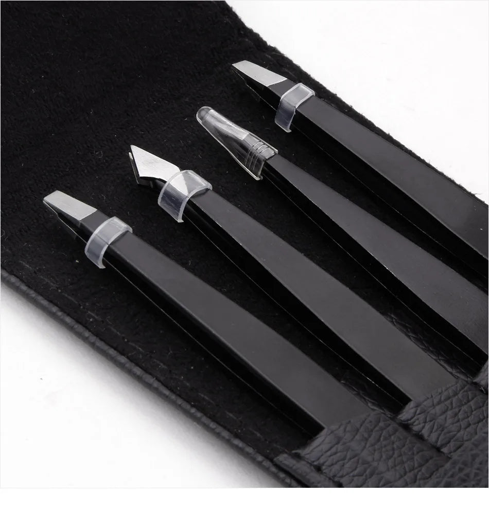 4/5Pcs Extension Tweezers Set Stainless Professional Eye Lashes Extension Tweezers Eyebrow Tongs Clip Scissors Cosmetic Tools