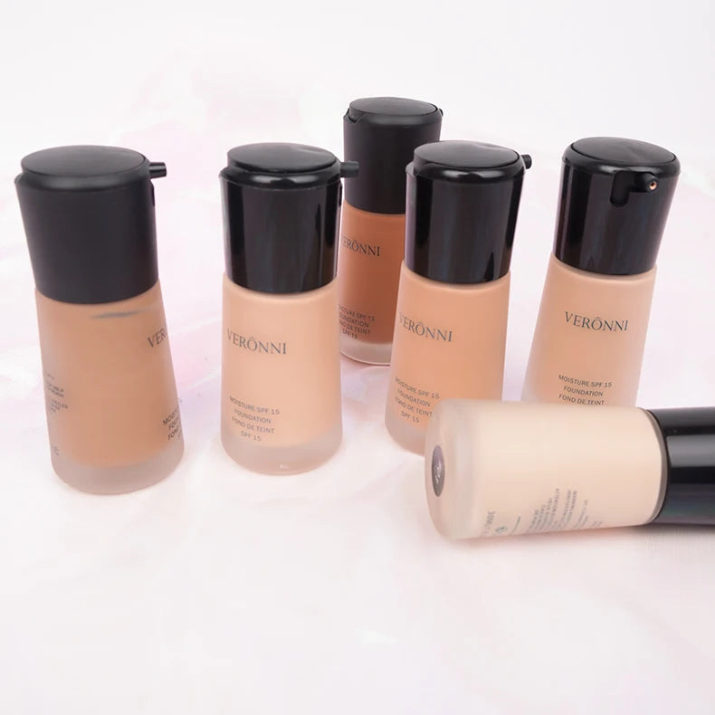 VERONNI Natural Waterproof Foundation High Quality Beauty Face Makeup Cosmetics Liquid Professional Makeup Concealer