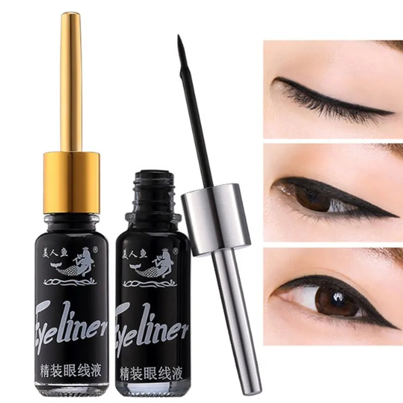 Black Liquid Eye Liner Pen Long-lasting Waterproof Hard Soft Brush Eyeliner Pencil Sexy Natural Makeup Beauty Tool Cosmetic Set