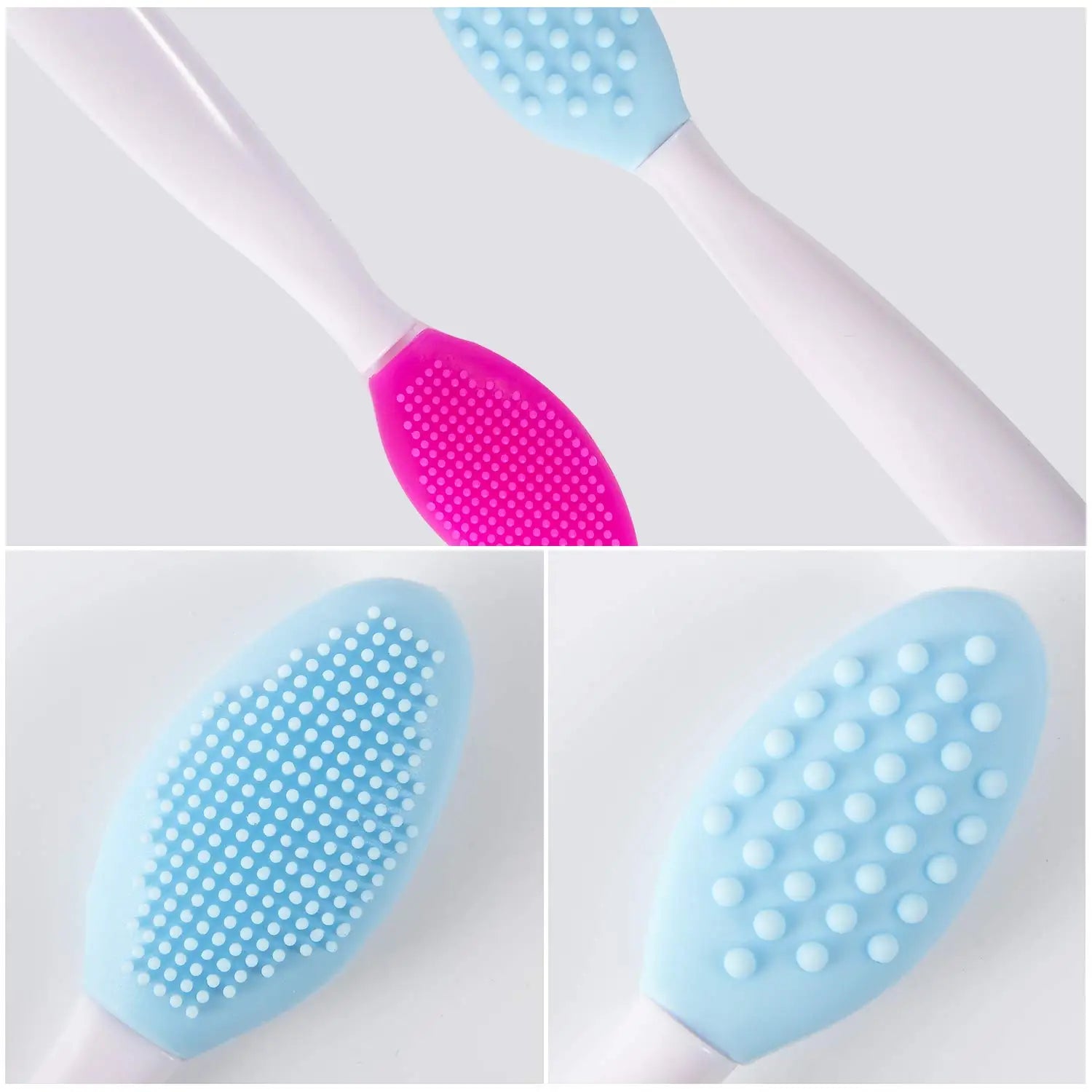 30pcs Silicone Lip Scrub Brush Soft Double-sided Exfoliating Lip Brush Cleaning Face Nose Lip Beauty Tool for Men and Women