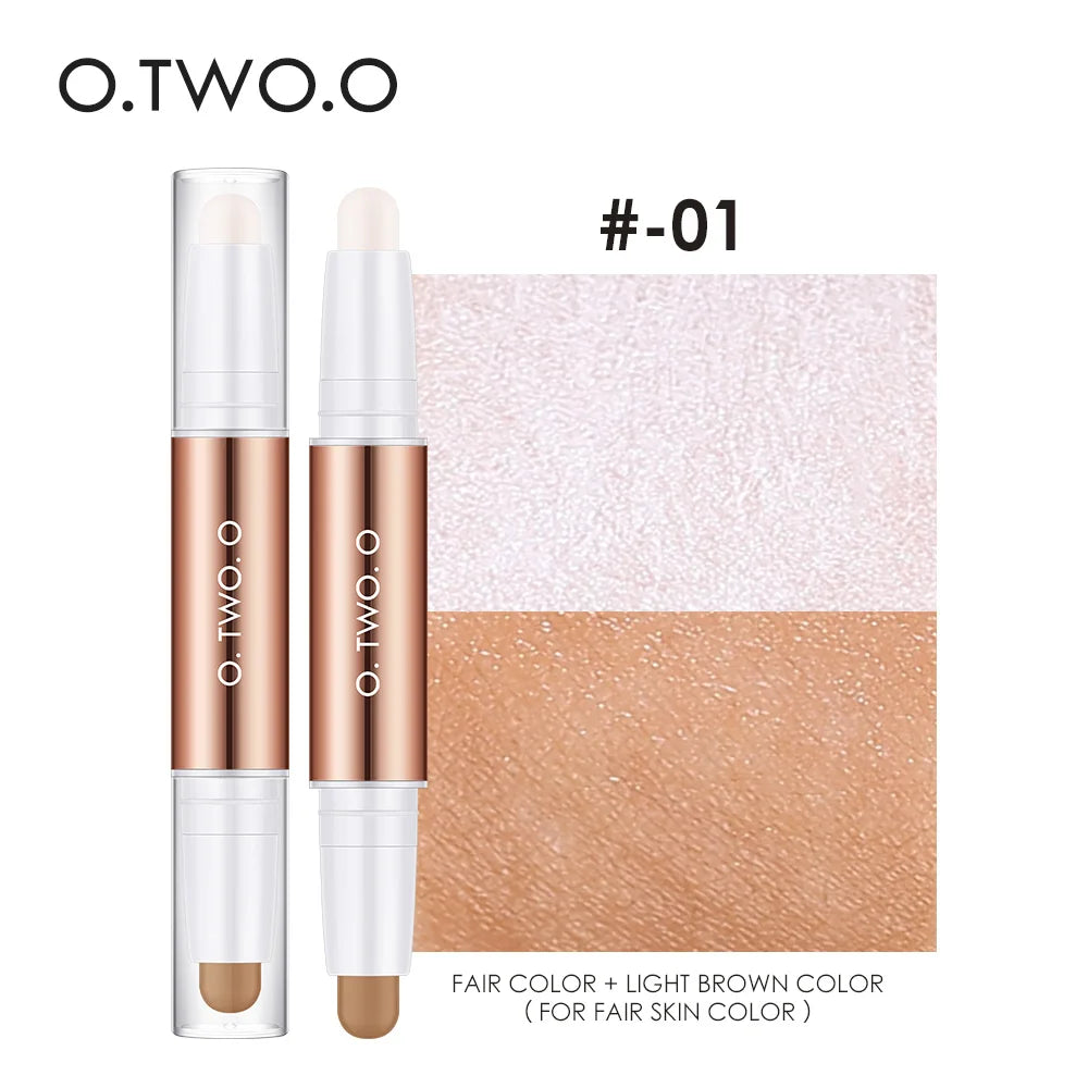 O.TWO.O Contour Stick Highlighting&Bronzer Face Brightening Double Head Contour Pen Waterproof Contouring Makeup Cosmetics