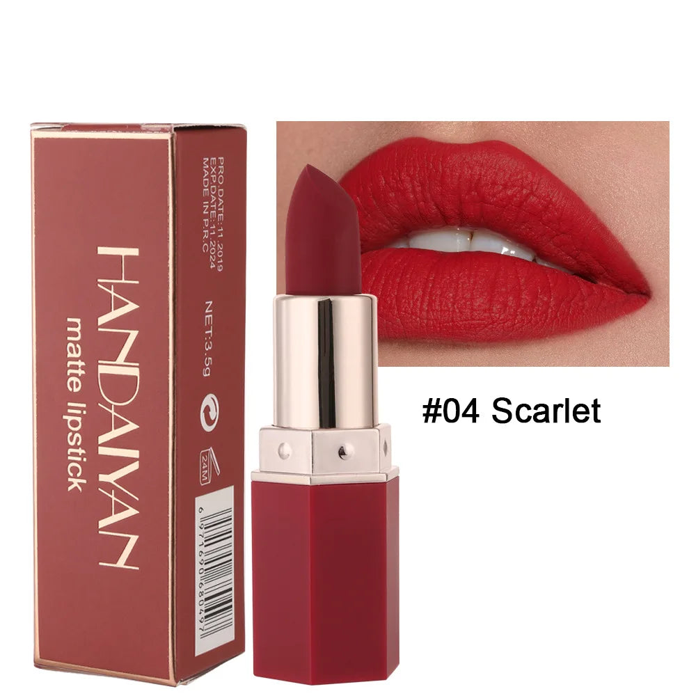 Waterproof Nude Matte Lipsticks Long Lasting Lip Stick Not Fading Sexy Red Pink Velvet Lipsticks Makeup Cosmetic Batom 6 Colors