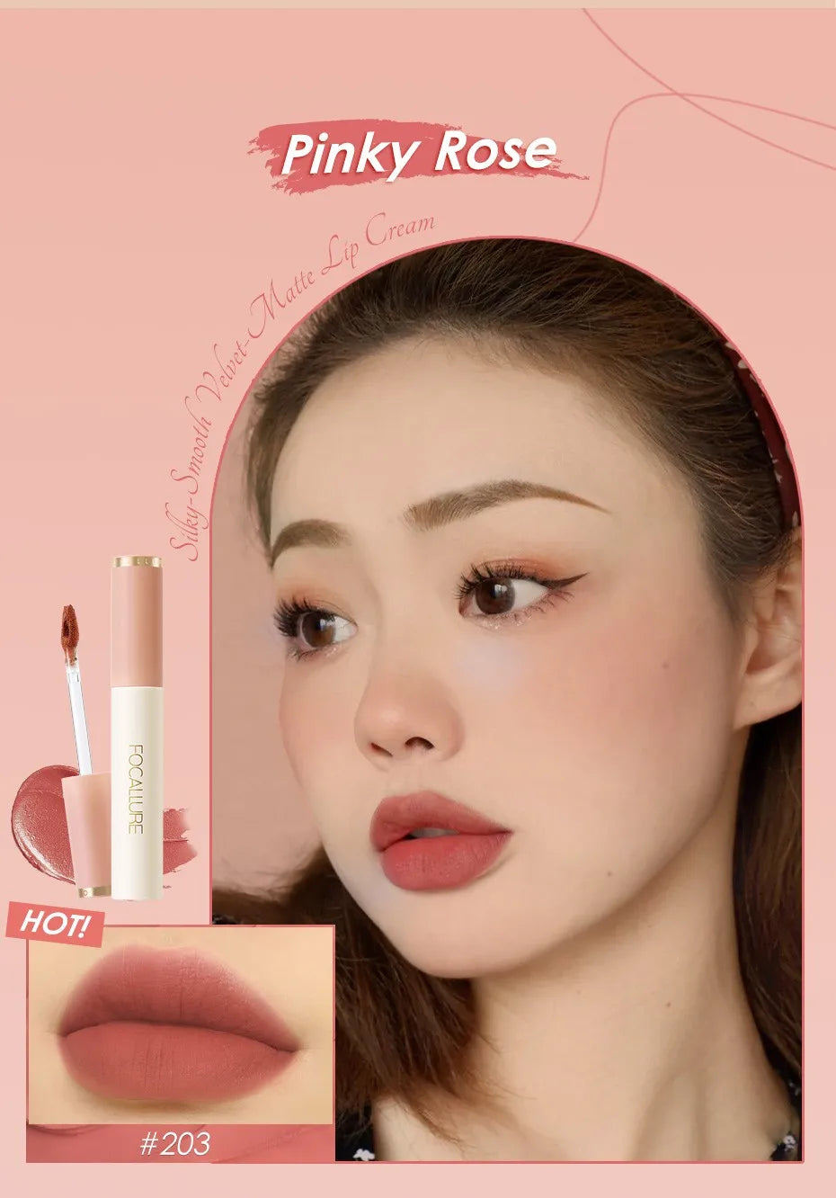 FOCALLURE 24 Colors Moisture Liquid Lipstick Waterproof Long-lasting Lip Gloss Matte Lip Glaze Red Lip Gloss Makeup Cosmetics