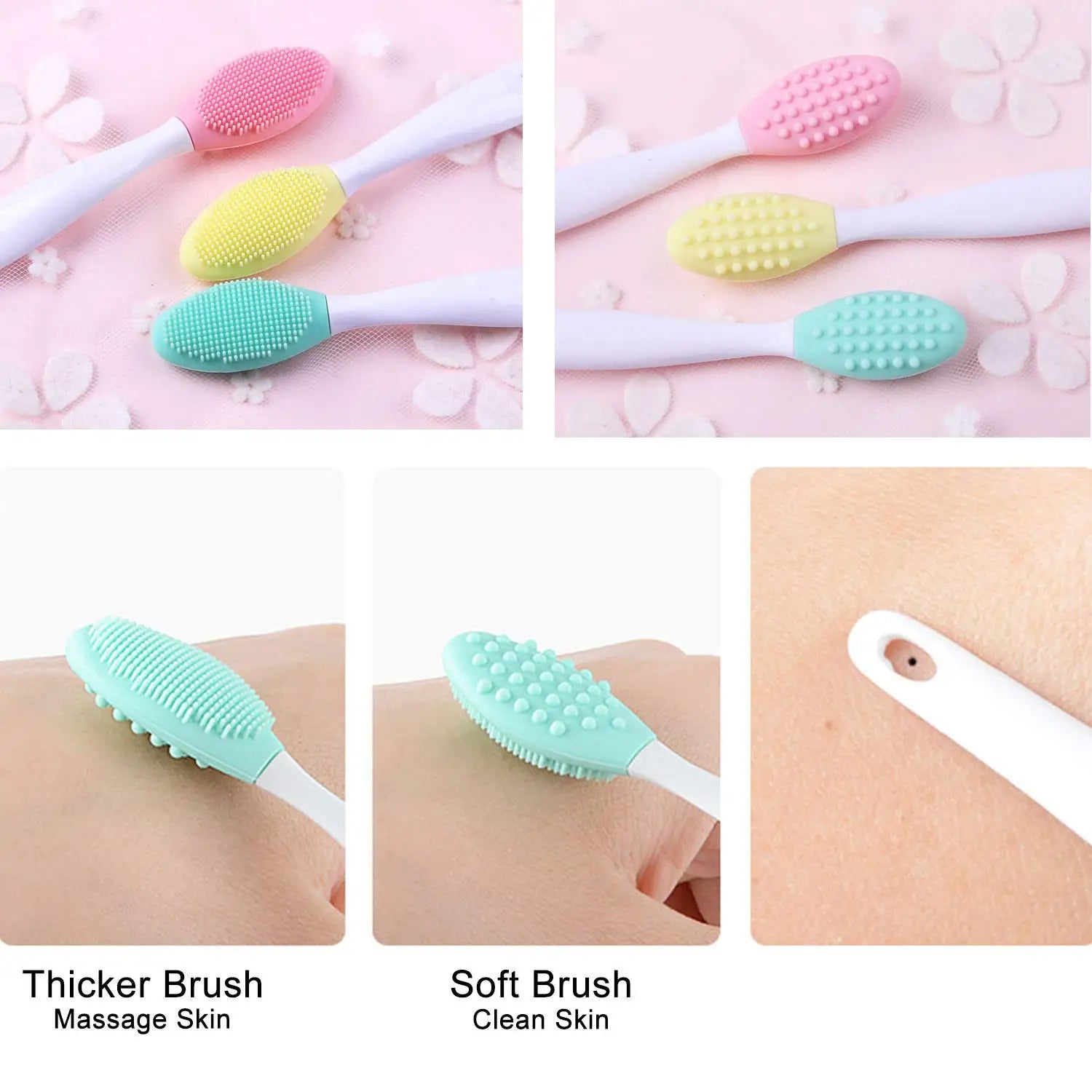 30pcs Silicone Lip Scrub Brush Soft Double-sided Exfoliating Lip Brush Cleaning Face Nose Lip Beauty Tool for Men and Women