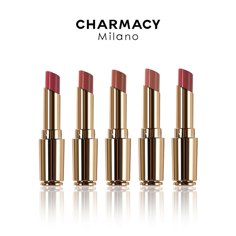 CHARMACY Nude Moist Luxury Lipstick 8 Natural Colors  Easy to Wear Lip Stick Red Shimmer Lipsticks Women Beauty Cosmetic