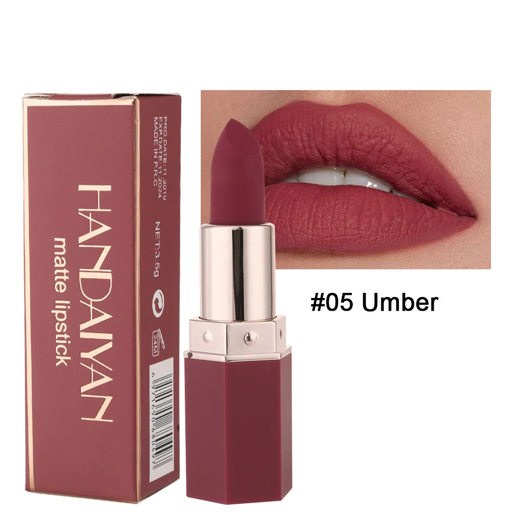 Waterproof Nude Matte Lipsticks Long Lasting Lip Stick Not Fading Sexy Red Pink Velvet Lipsticks Makeup Cosmetic Batom 6 Colors