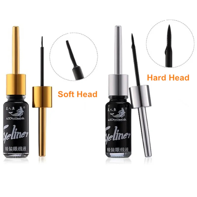 Black Liquid Eye Liner Pen Long-lasting Waterproof Hard Soft Brush Eyeliner Pencil Sexy Natural Makeup Beauty Tool Cosmetic Set