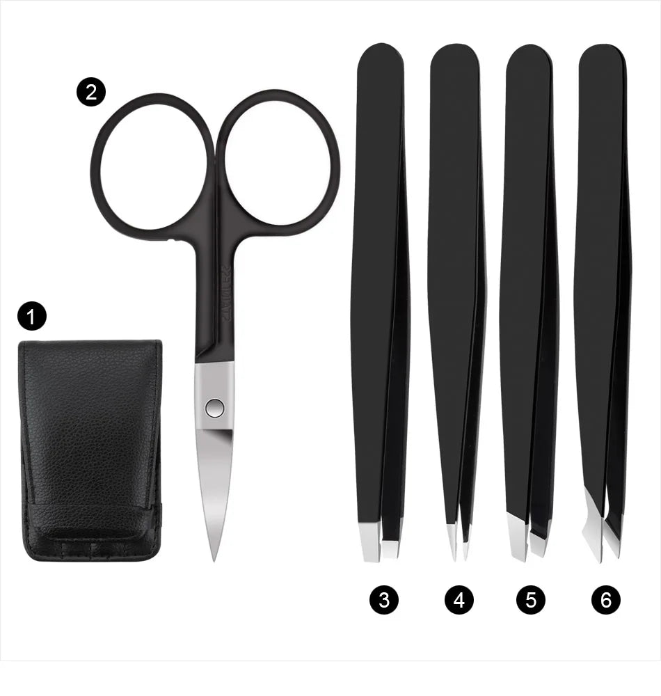 4/5Pcs Extension Tweezers Set Stainless Professional Eye Lashes Extension Tweezers Eyebrow Tongs Clip Scissors Cosmetic Tools