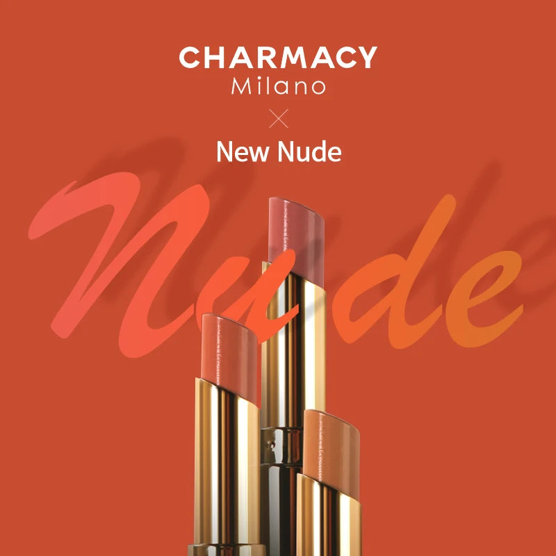 CHARMACY Nude Moist Luxury Lipstick 8 Natural Colors  Easy to Wear Lip Stick Red Shimmer Lipsticks Women Beauty Cosmetic