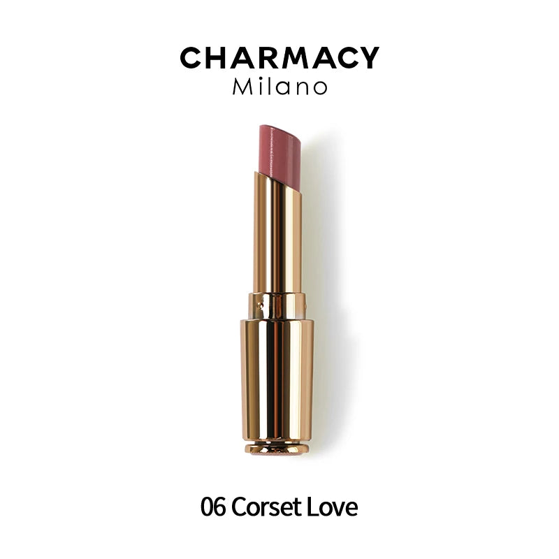 CHARMACY Nude Moist Luxury Lipstick 8 Natural Colors  Easy to Wear Lip Stick Red Shimmer Lipsticks Women Beauty Cosmetic