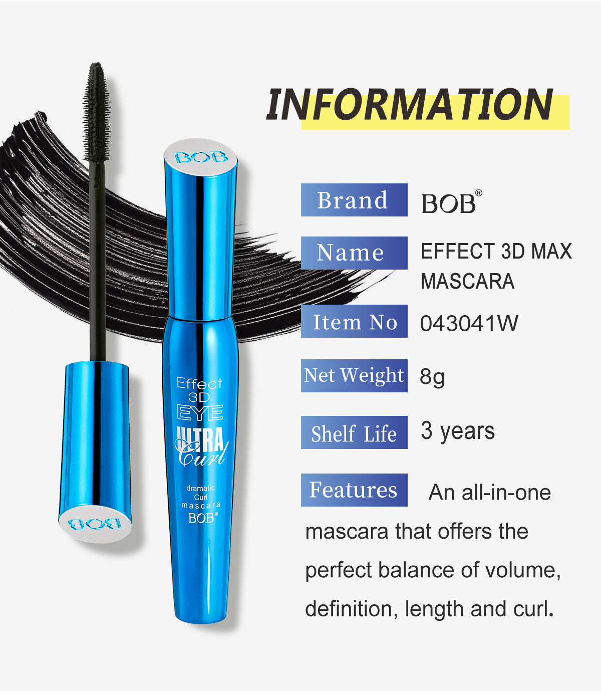 Pro 3D Fiber Lashes Rimel Mascara Makeup Ink Gel Natural Fibers Long-lasting Waterproof Eyelash Lengthening Thick Curling