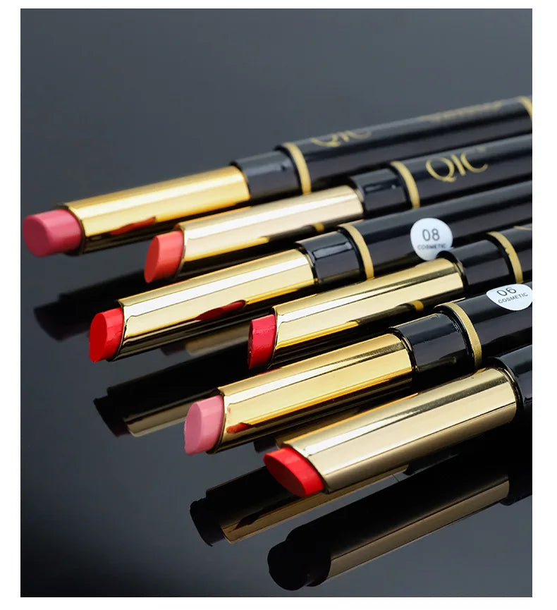 2 IN 1 Lip Liner Waterproof Matte Lipstick Pencil Sexy Red Long Lasting Lipliner Makeup Cosmetics