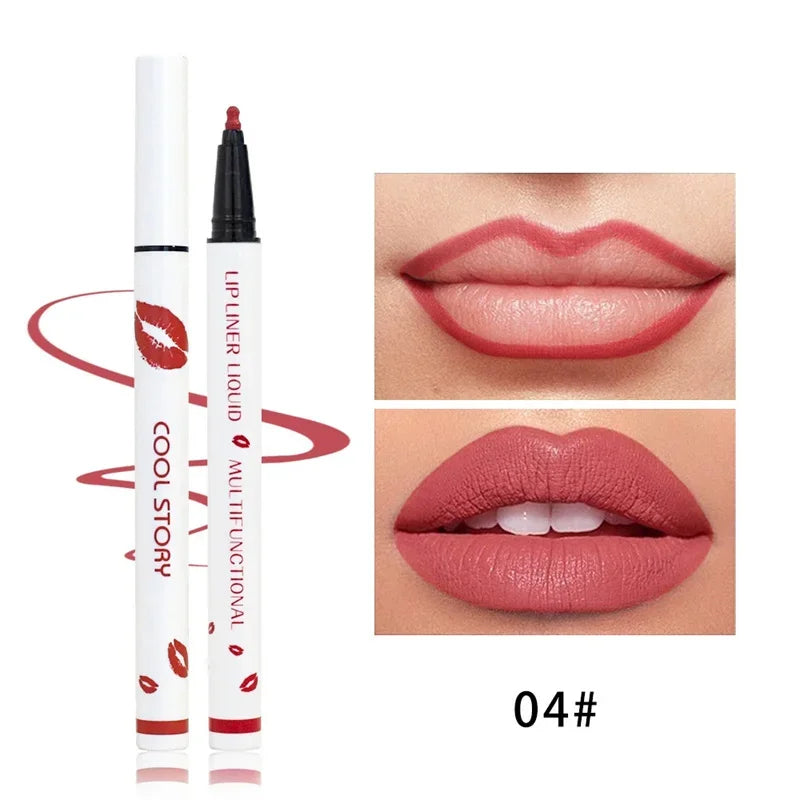 Liquid Lipliner Pencil Long Lasting Lips Cosmetic Tool Matte Soft Lip Liner Stick Quick Drying Smudge Proof Natural Lipstick Pen