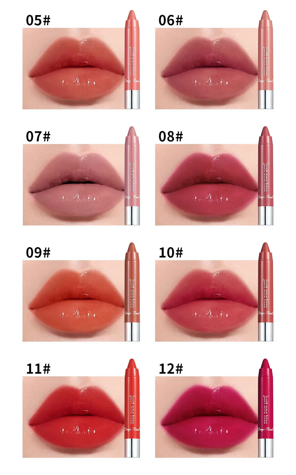 Lipstick Crayon Lip Liner Pencil Velvet Matte Moisturizing Waterproof Long Lasting Non-stick Cup Solid Lip Gloss Makeup Cosmetic