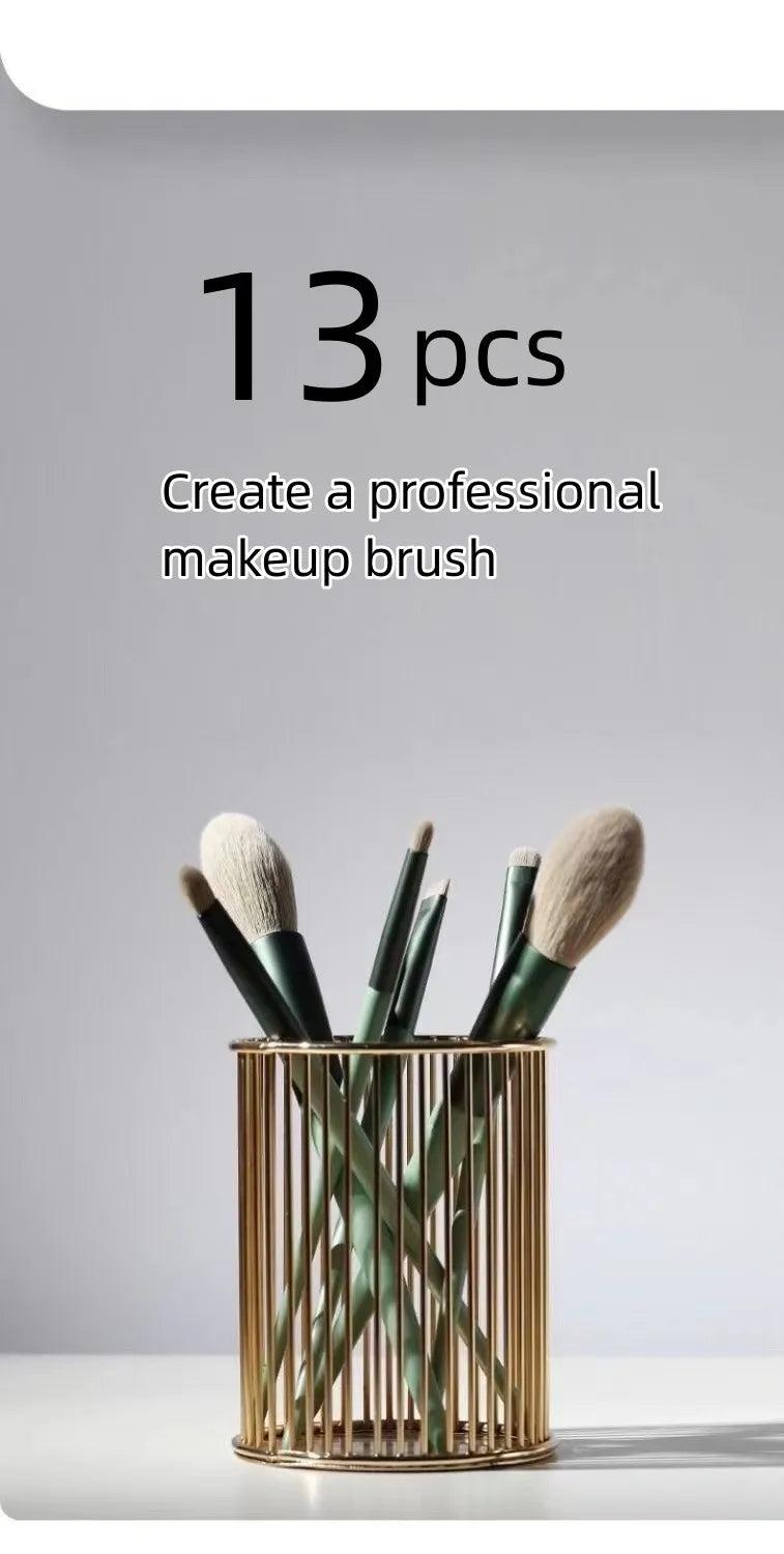 13/8PCS Makeup Brushes Pro Green Brush Set Powder Eyeshadow Blending Eyeliner Eyelash Eyebrow Make Up Beauty Cosmestic Brushes