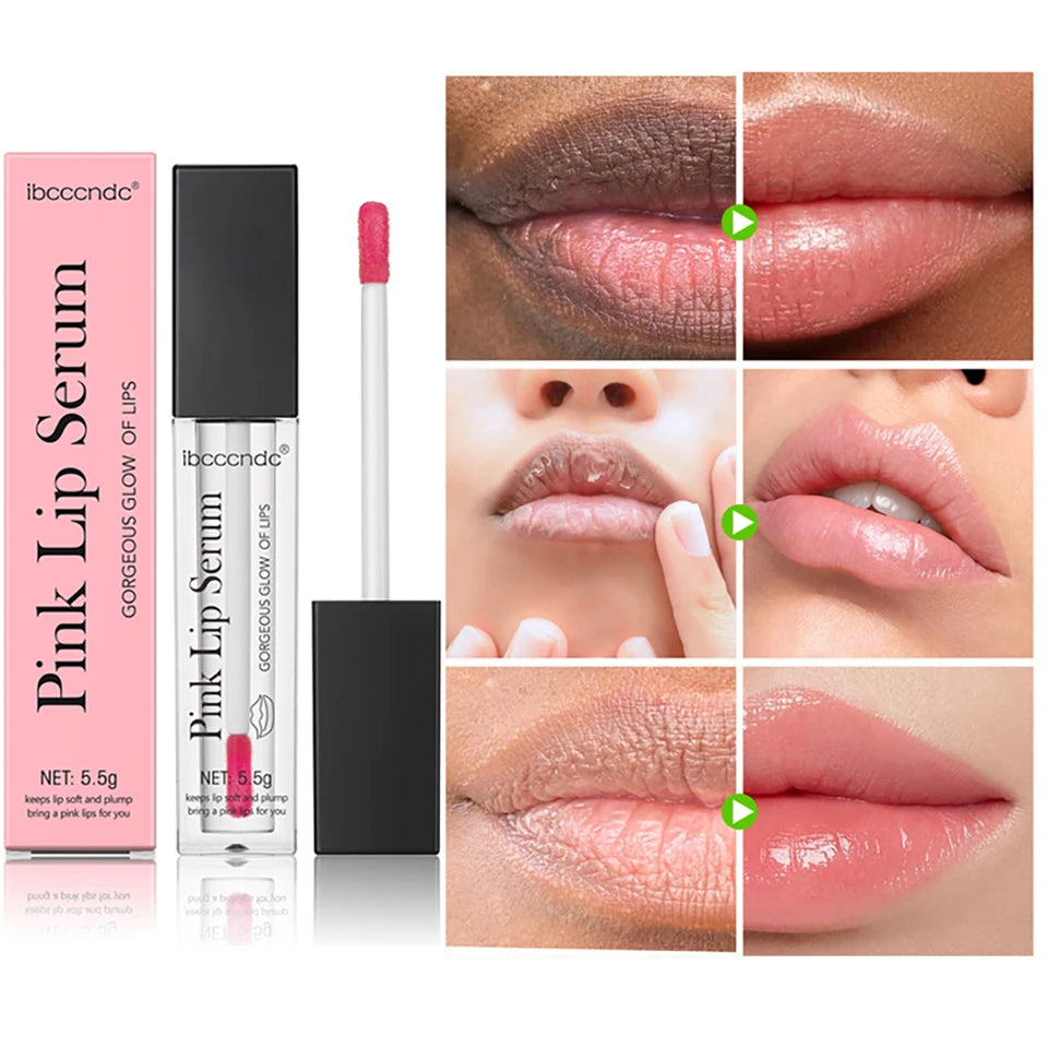 Lips Pink Serum Remove Dark Smoke Lip Plumping Oil Bleaching Melanin Repair Lip Lines Moisturizing Brighten Lip Care Cosmetics